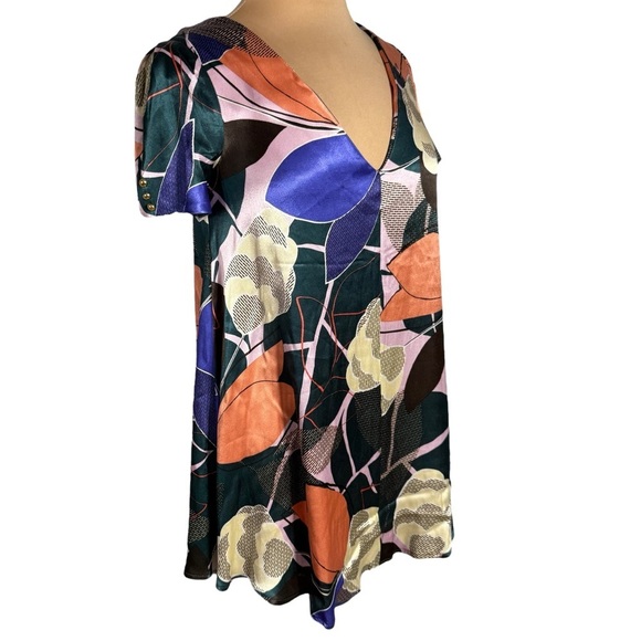 Anthropologie Corey Lynn Calter Multicolor abstract floral Swing Dress Size XS - Picture 5 of 10